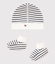 Load image into Gallery viewer, FW26 - A0ARY 00 WHITE NAVY ACCESSORIES BABY GIFT NEWBORN STRIPES
