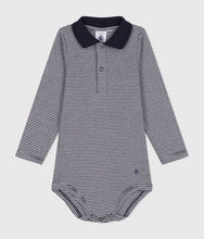 Load image into Gallery viewer, FW26 - A0BQE 01 SMOKING/MARSHMALLOW BABY BODYSUITS FALL WINTER 2026 NEWBORN STRIPES

