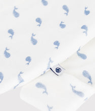 Load image into Gallery viewer, FW26 - A0GAB 01 WHITE BLUE BABY FALL WINTER 2026 FOOTIES ROMPERS NEWBORN SAILOR
