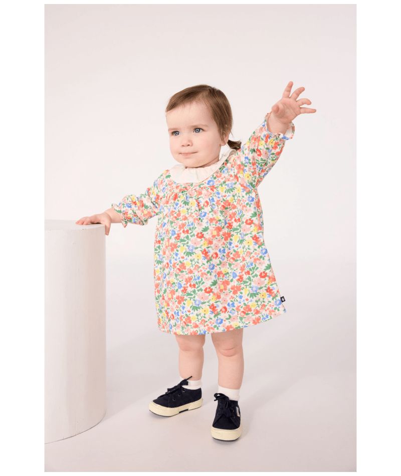 FW26 - A0GE4 01 WHITE MULTI BABY DRESSES FALL WINTER 2026 FLORAL NEW ARRIVAL