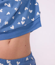 Load image into Gallery viewer, FW26 - A0GG4 01 BLUE WHITE FALL WINTER 2026 HEARTS PAJAMAS WOMEN
