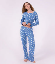 Load image into Gallery viewer, FW26 - A0GG4 01 BLUE WHITE FALL WINTER 2026 HEARTS PAJAMAS WOMEN
