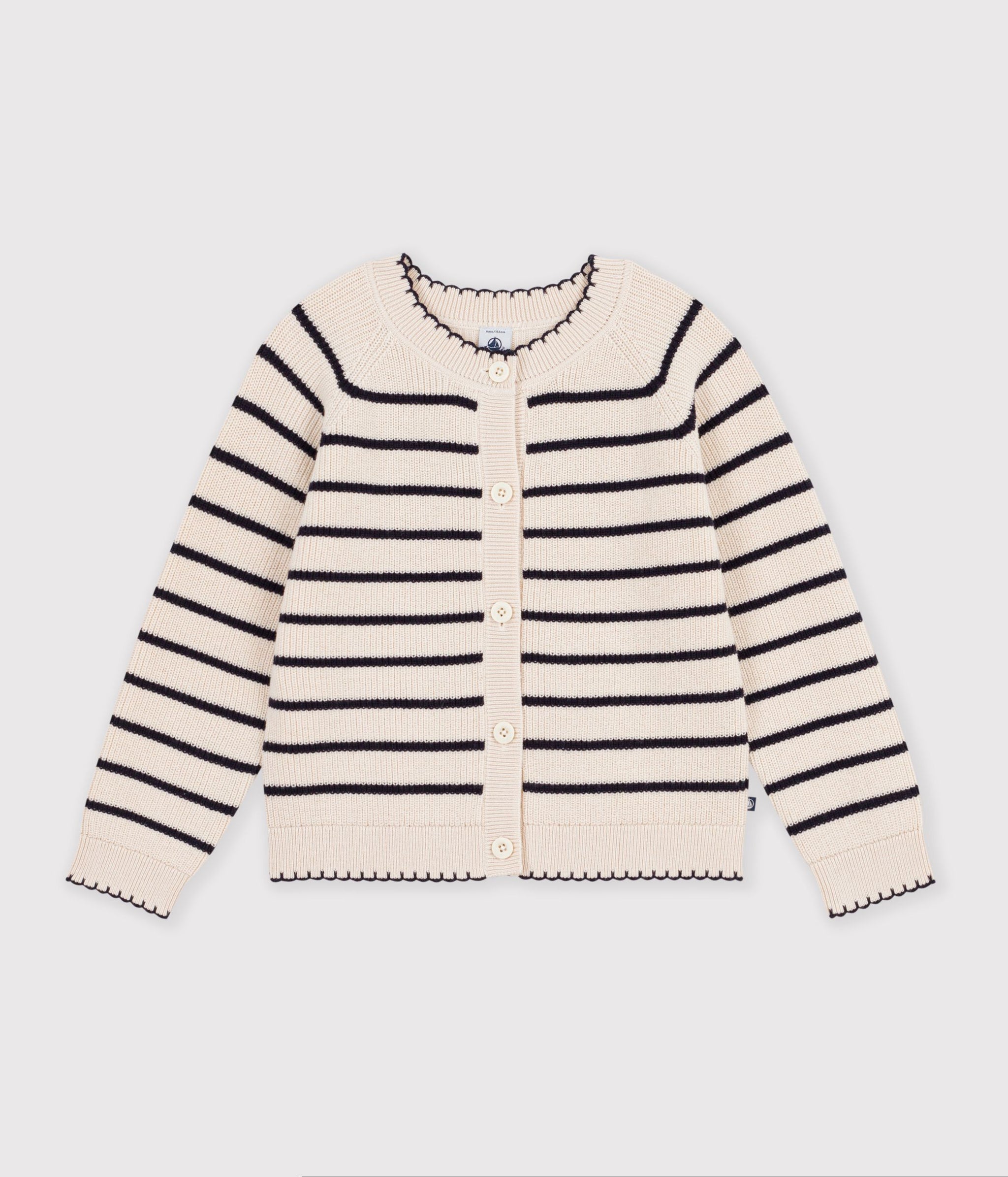 FW26 - A0GGF 01 CREAM NAVY FALL WINTER 2026 GIRL NEW ARRIVAL STRIPES TOPS