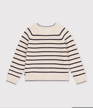 Load image into Gallery viewer, FW26 - A0GGF 01 CREAM NAVY FALL WINTER 2026 GIRL NEW ARRIVAL STRIPES TOPS
