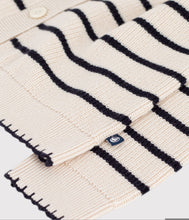 Load image into Gallery viewer, FW26 - A0GGF 01 CREAM NAVY FALL WINTER 2026 GIRL NEW ARRIVAL STRIPES TOPS

