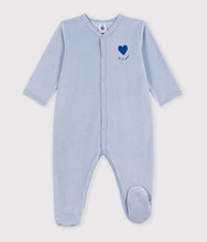 Load image into Gallery viewer, FW26 - A0GJ7 03 BLUE BABY FALL WINTER 2026 FOOTIES ROMPERS HEARTS NEWBORN
