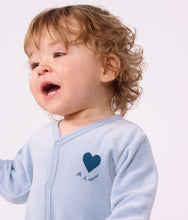 Load image into Gallery viewer, FW26 - A0GJ7 03 BLUE BABY FALL WINTER 2026 FOOTIES ROMPERS HEARTS NEWBORN

