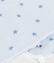 Load image into Gallery viewer, FW26 - A0GJM 01 BLUE WHITE BABY FALL WINTER 2026 FOOTIES ROMPERS NEW ARRIVAL STARS STRIPES
