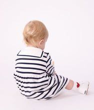 Load image into Gallery viewer, FW26 - A0GK0 01 WHITE NAVY BABY DRESSES FALL WINTER 2026 SAILOR STRIPES
