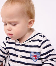 Load image into Gallery viewer, FW26 - A0GK0 01 WHITE NAVY BABY DRESSES FALL WINTER 2026 SAILOR STRIPES
