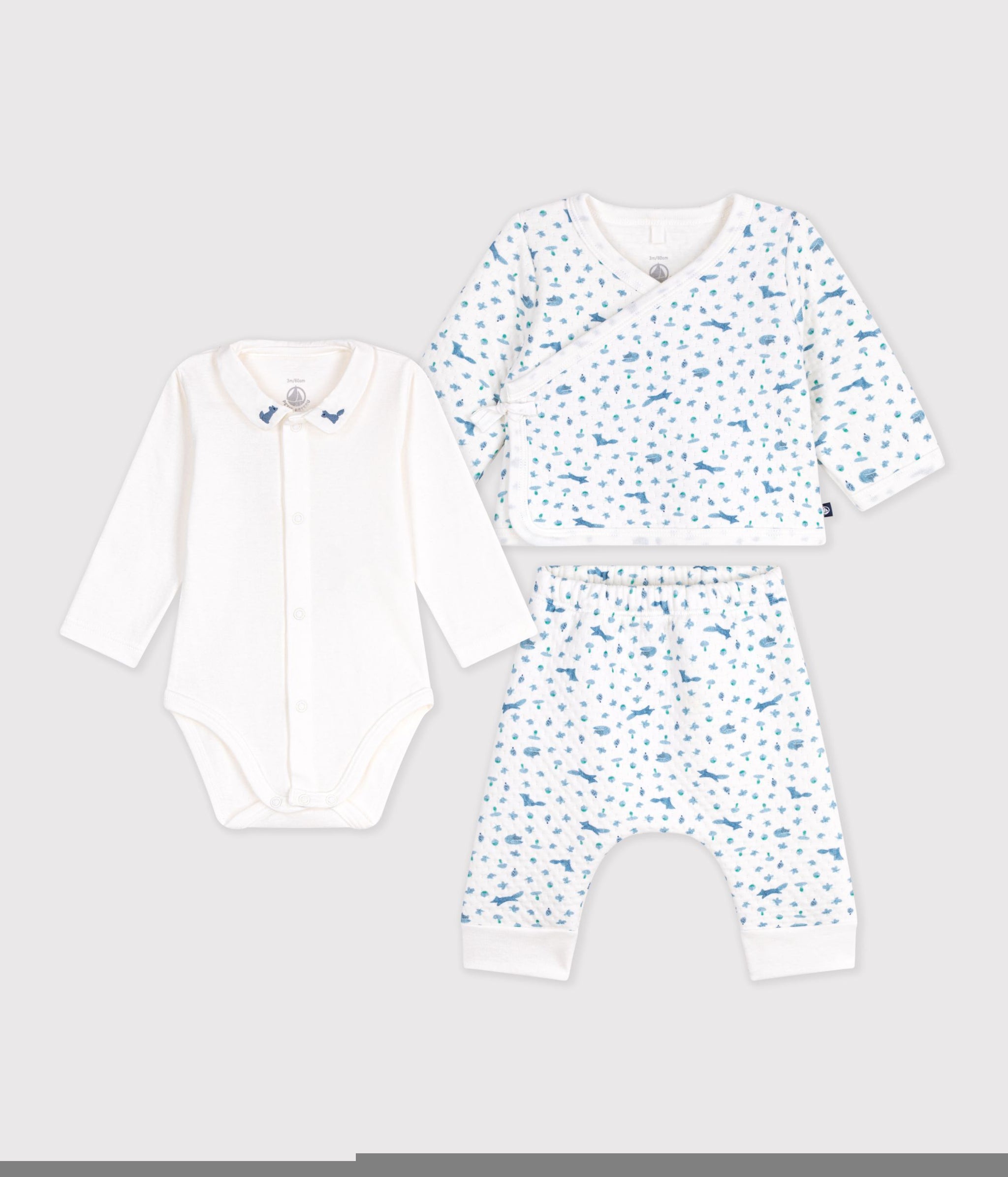 FW26 - A0GOW 01 WHITE BLUE BABY BODYSUITS FALL WINTER 2026 GIFT NEW ARRIVAL SETS