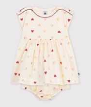 Load image into Gallery viewer, FW26 - A0GQJ 01 CREAM MULTI BABY DRESSES FALL WINTER 2026 HEARTS NEW ARRIVAL
