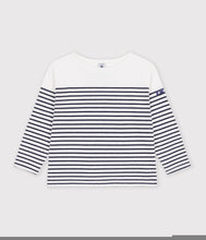 Load image into Gallery viewer, FW26 - A0GVT 01 WHITE NAVY FALL WINTER 2026 GIRL STRIPES TOPS
