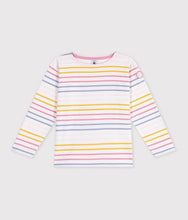 Load image into Gallery viewer, FW26 - A0GVU 01 WHITE MULTI FALL WINTER 2026 GIRL STRIPES TOPS
