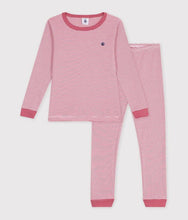 Load image into Gallery viewer, FW26 - A0GWI 01 PINK WHITE FALL WINTER 2026 GIRL NEW ARRIVAL PAJAMAS STRIPES
