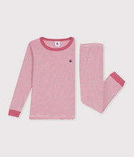 Load image into Gallery viewer, FW26 - A0GWI 01 PINK WHITE FALL WINTER 2026 GIRL NEW ARRIVAL PAJAMAS STRIPES
