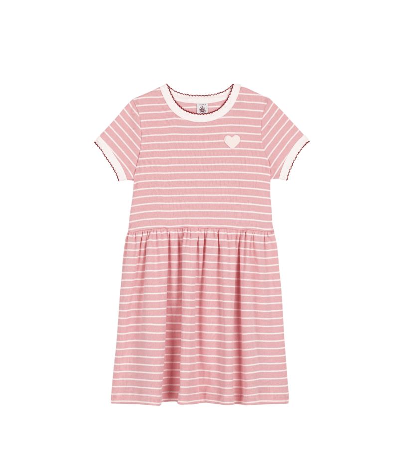 FW26 - A0GY9 01 PINK  WHITE DRESSES FALL WINTER 2026 GIRL HEARTS NEW ARRIVAL STRIPES