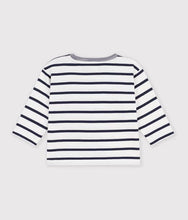 Load image into Gallery viewer, FW26 - A0H0X 01 WHITE NAVY BABY FALL WINTER 2026 STRIPES TOPS
