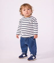 Load image into Gallery viewer, FW26 - A0H0X 01 WHITE NAVY BABY FALL WINTER 2026 STRIPES TOPS
