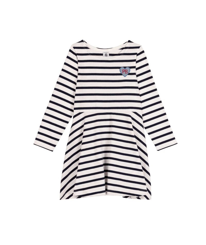 FW26 - A0HFD 02 WHITE NAVY DRESSES FALL WINTER 2026 GIRL NEW ARRIVAL STRIPES